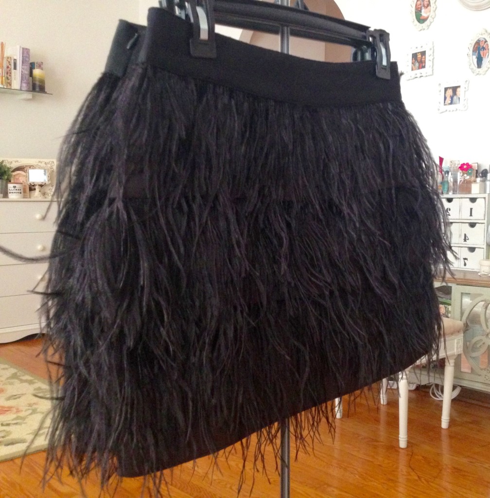 Ostrich feather outlet skirt