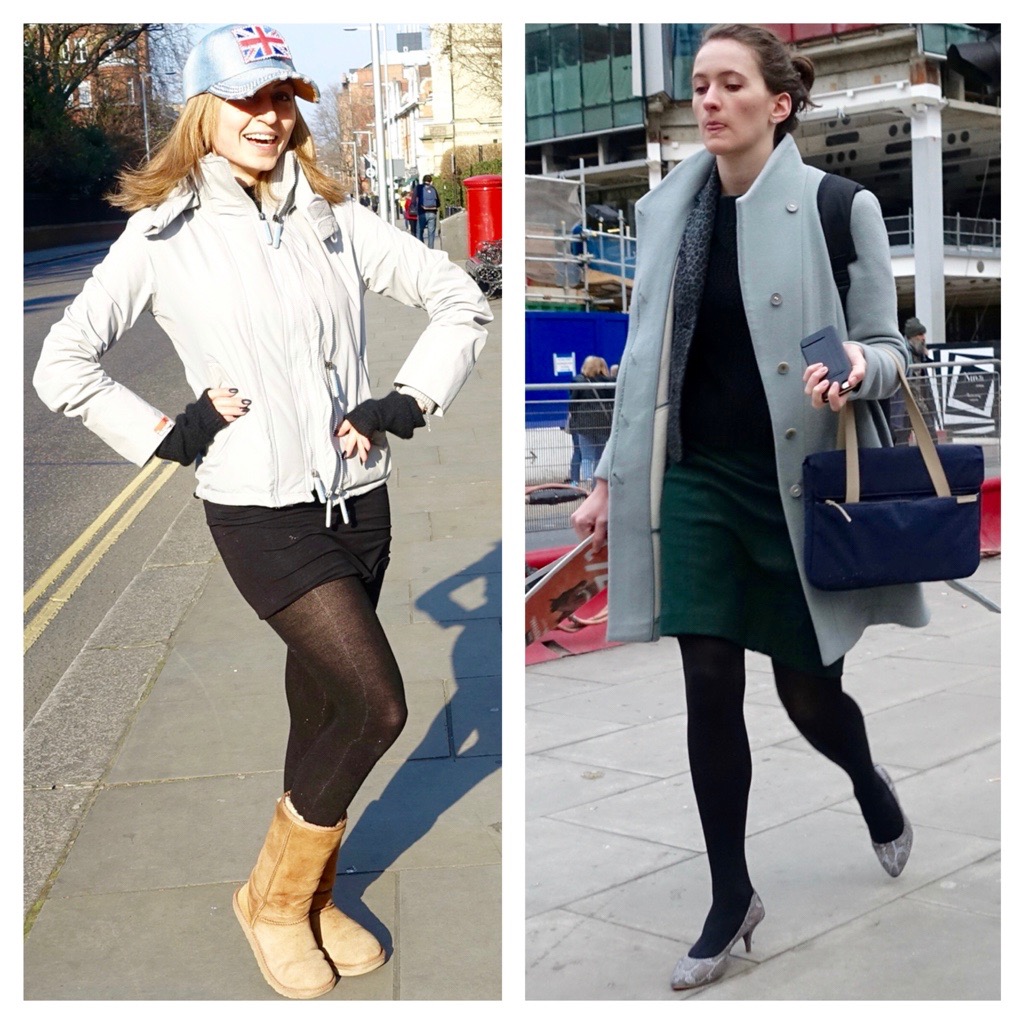 London Street Style: Black Tights And a Short Skirt 