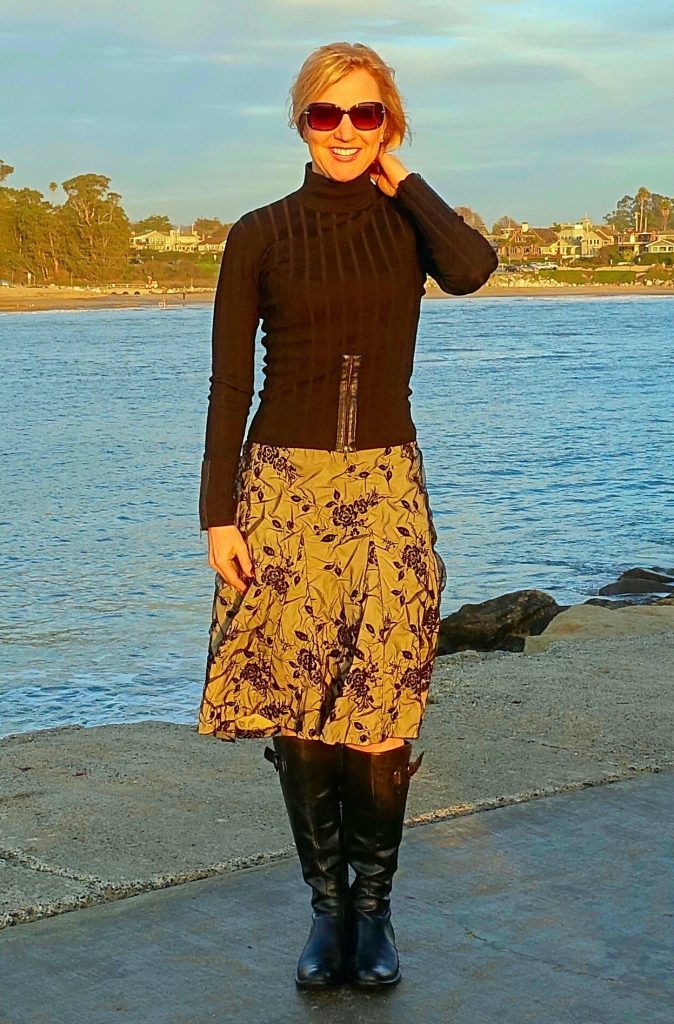 A line shop skirt with boots