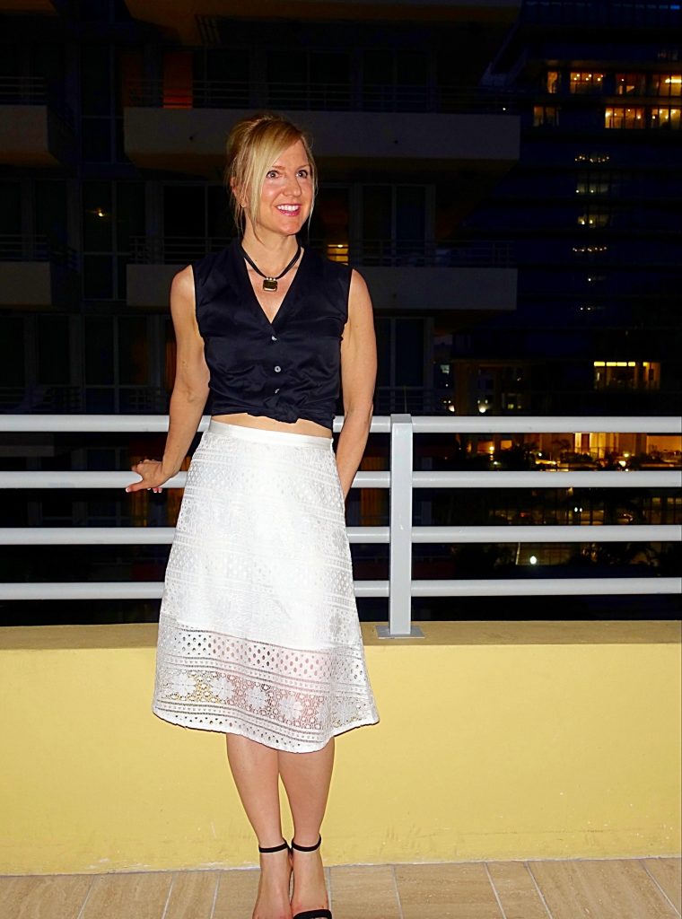 Improvised resort outfit on our balcony