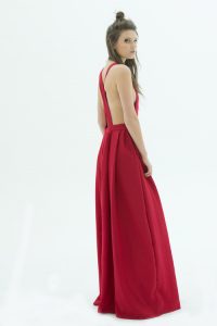 Back view of LAYANA AGUILAR fit and flare jumpsuit