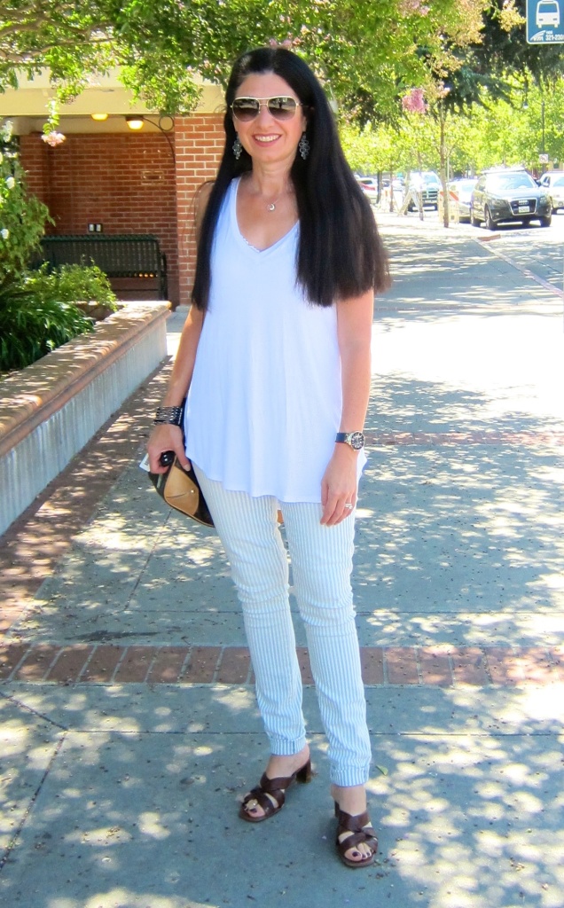 grey and white outfit
