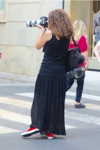 maxi skirt with Converse