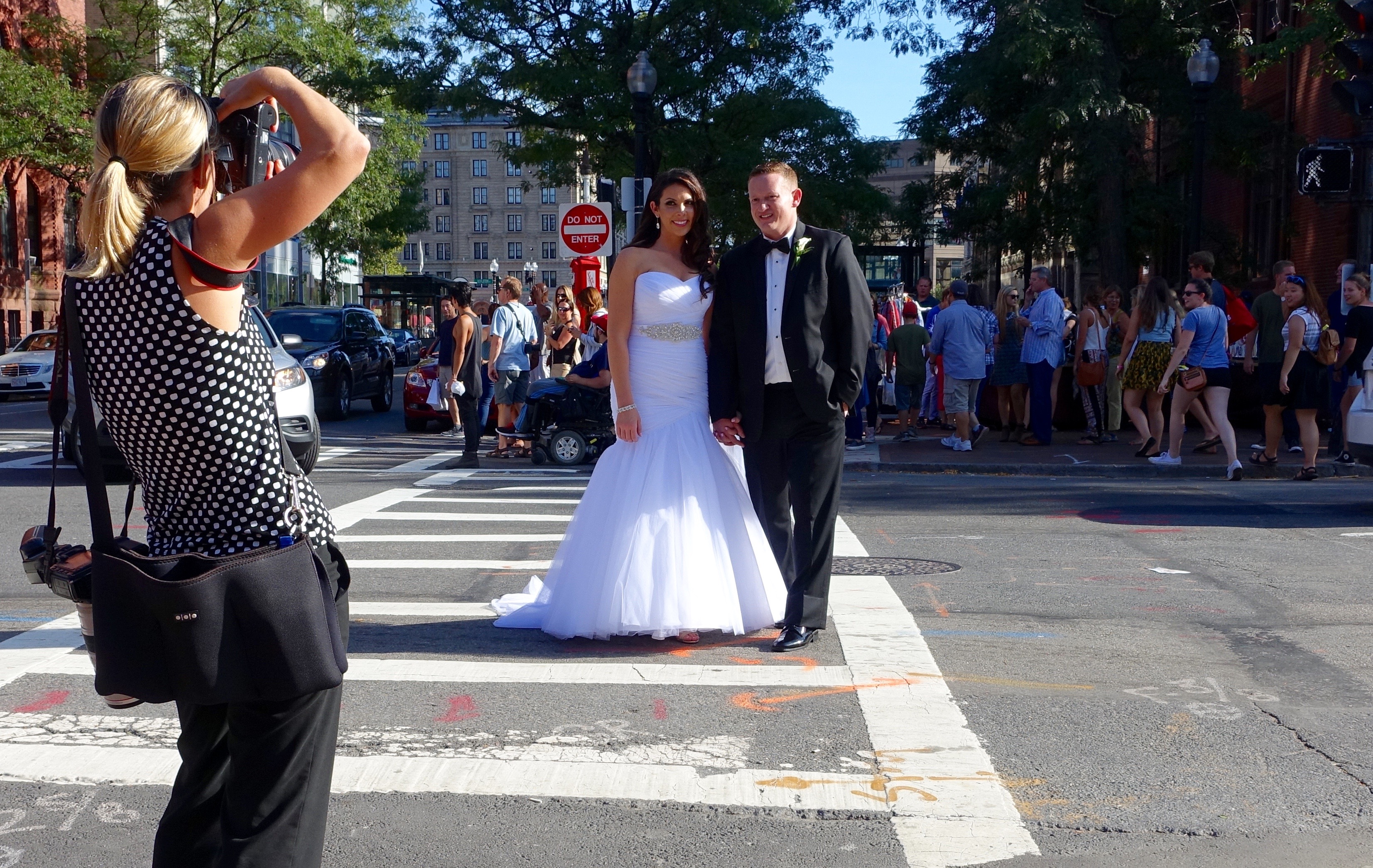 Street wedding shoot
