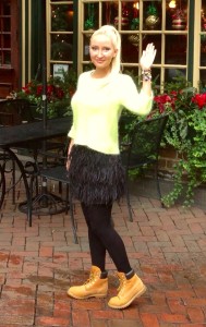 #ootd - ostrich feather skirt