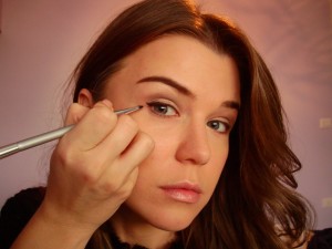 Winged eyeliner application