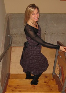 Layering a dress over a long-sleeved top