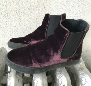 Purple velvet All Saints sneakers