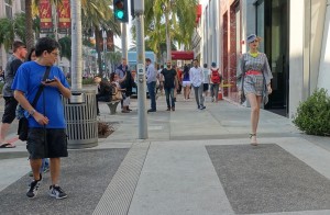Guys heckling model on Rodeo Drive