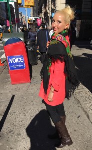 Liliya Anisimova's outfit of the day - colorful winter