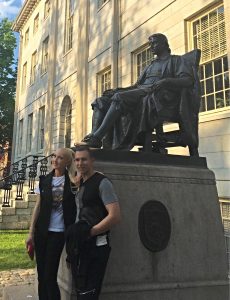 Liliya and Kostya at Harvard Yard