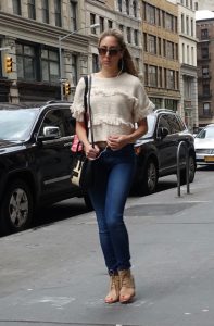Weekend wear, jeans with heels