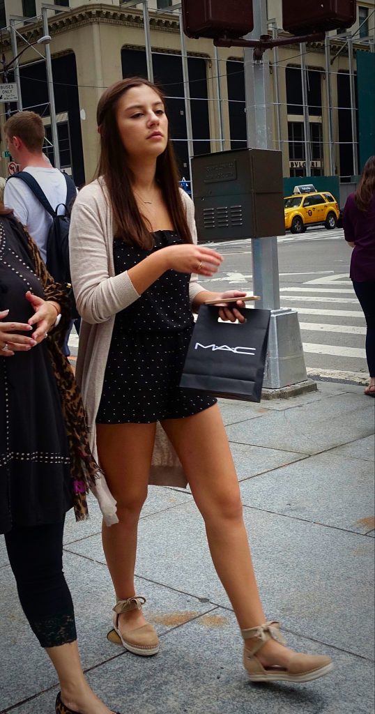 Long cardigan over shorts