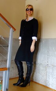 Work outfit with high boots