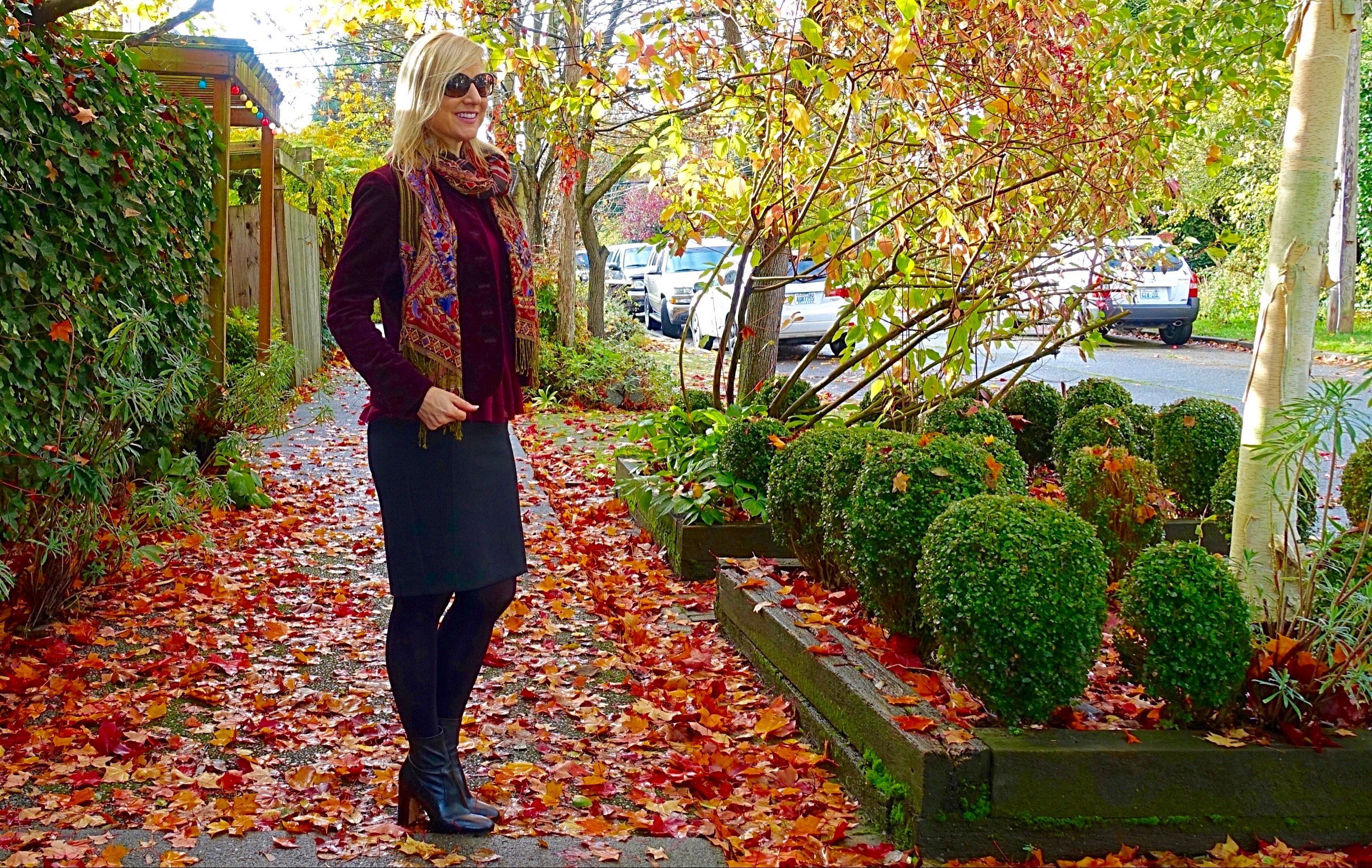 Fall-colored work outfit