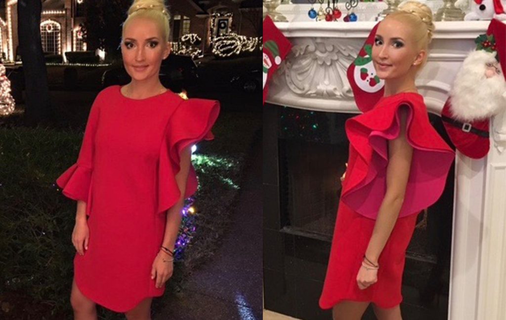 red Layana Aguilar dress for NYE