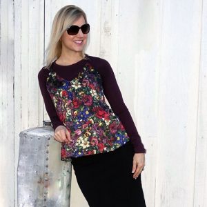 Velvet floral tank