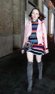 OTK boots with tights for early spring