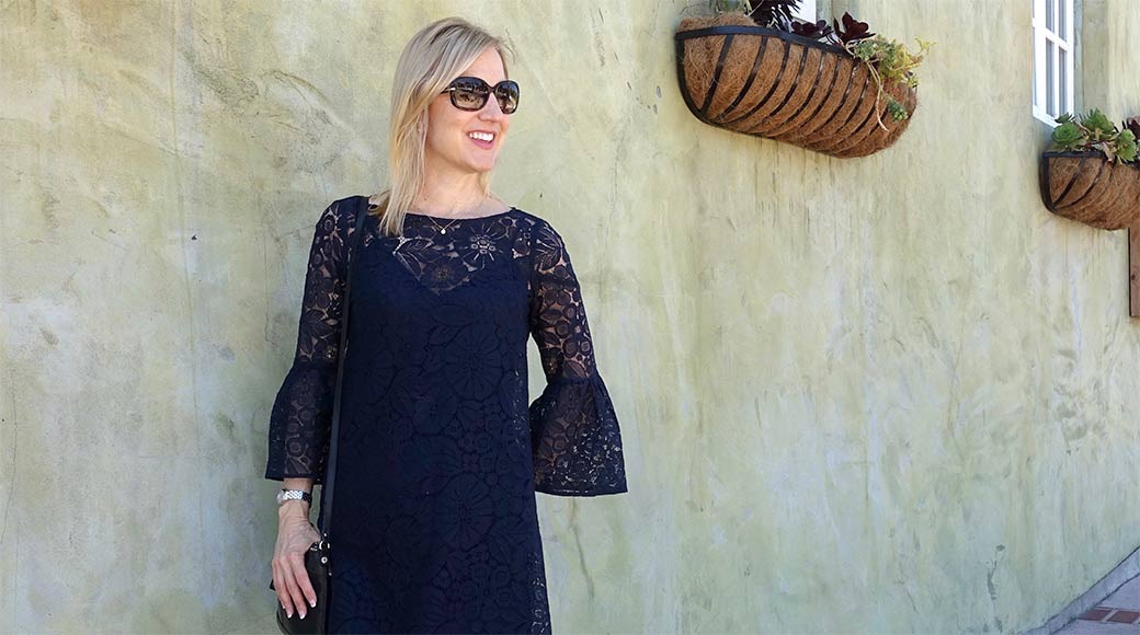 Bell-sleeved lacy top