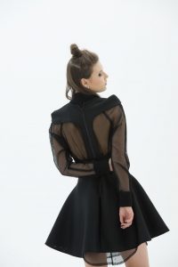 LAYANA AGUILAR racer back fit and flare mini dress