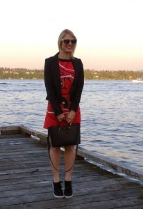 Adding a blazer at sunset
