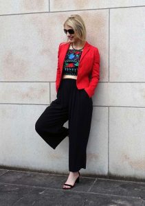 Wearing a blazer over the crop top