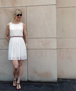 Pleated dress with an ancient Roman flare