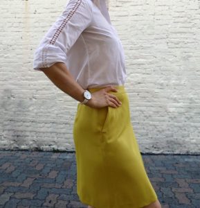 Close up of side view, yellow and pink #OOTD